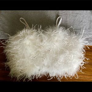 White feather tube top NWT